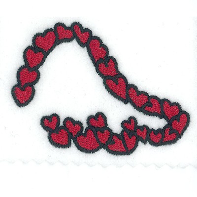 Hearts Font Right Wing Machine Embroidery Design
