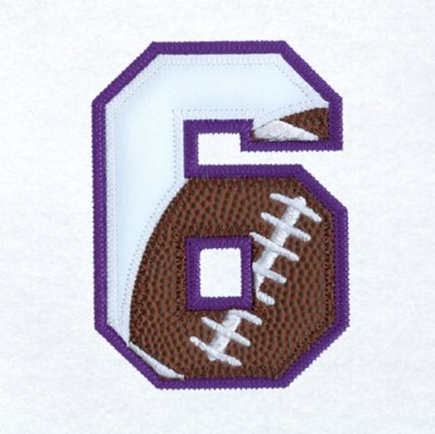 Picture of 6 Football Applique Machine Embroidery Design