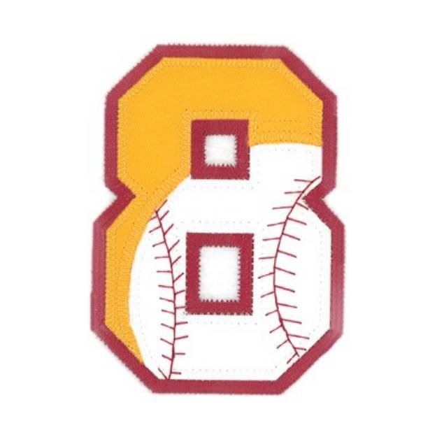 Picture of 8 Baseball Applique Machine Embroidery Design