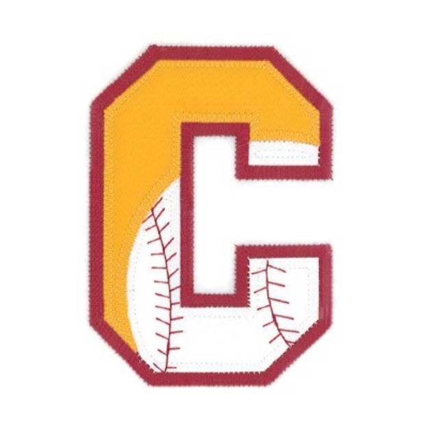 Picture of C Baseball Applique Machine Embroidery Design