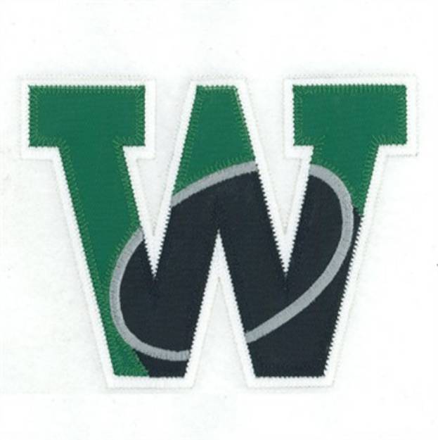 Picture of W Hockey Applique Machine Embroidery Design