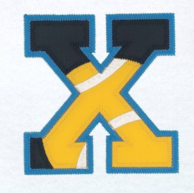 Picture of X Tennis Applique Machine Embroidery Design