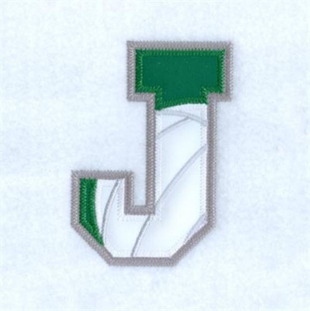 Picture of J Volleyball Applique Machine Embroidery Design