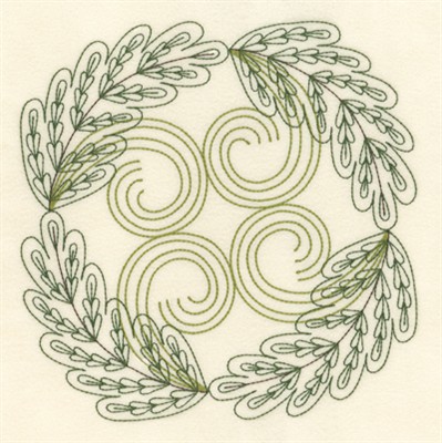 Beatiful Leaves Swirl Machine Embroidery Design
