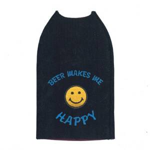 Picture of Beer Makes Me Happy Koozie Machine Embroidery Design