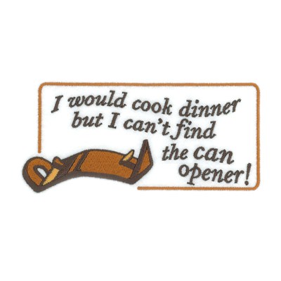 Cant Find Can Opener Machine Embroidery Design