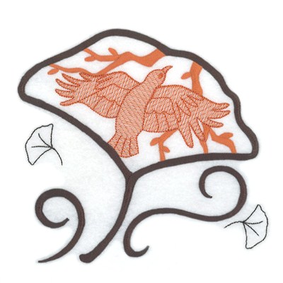 Bird Leaf Toile Machine Embroidery Design