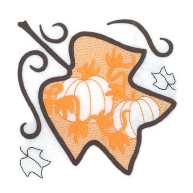 Picture of Pumpkin Leaf Toile Machine Embroidery Design