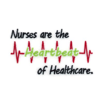 Nurse Heartbeat Machine Embroidery Design