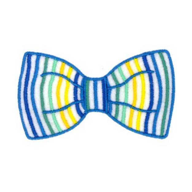 Picture of Small Striped Bowtie Machine Embroidery Design