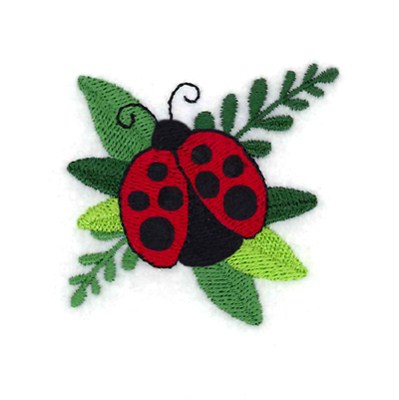 Ladybug Leaf Small Machine Embroidery Design