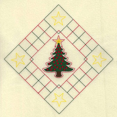 Christmas Tree Diamond Machine Embroidery Design
