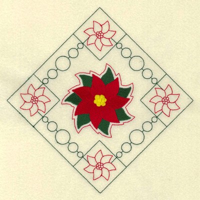 Poinsettia Diamond Machine Embroidery Design