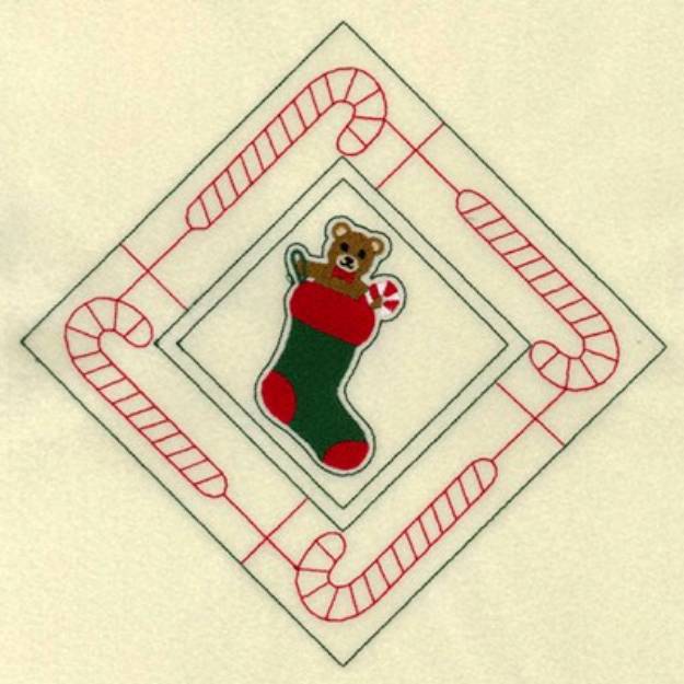 Picture of Xmas Stocking Diamond Machine Embroidery Design