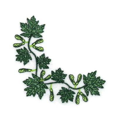 Silver Maple Leaf Corner Machine Embroidery Design
