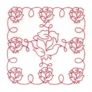 Picture of RW Rose Square Machine Embroidery Design