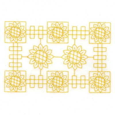 RW Sunflower Block Machine Embroidery Design