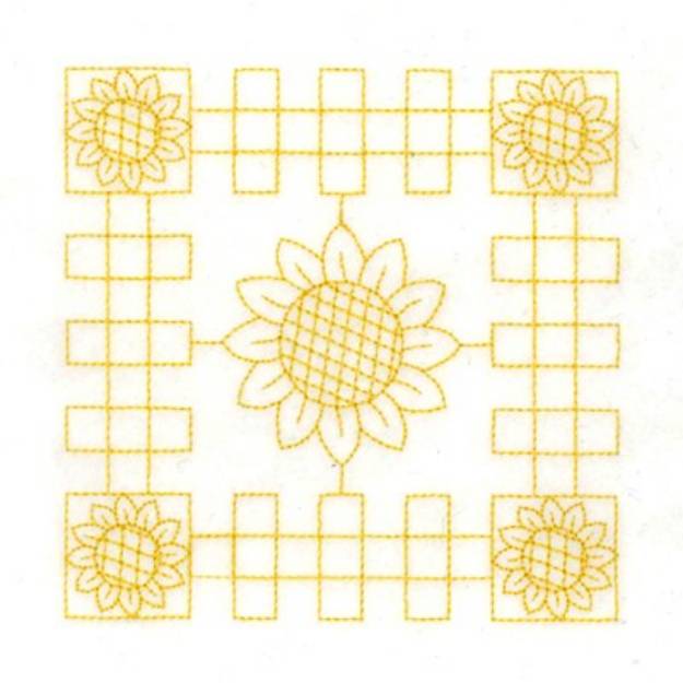 Picture of RW Sunflower Square Machine Embroidery Design