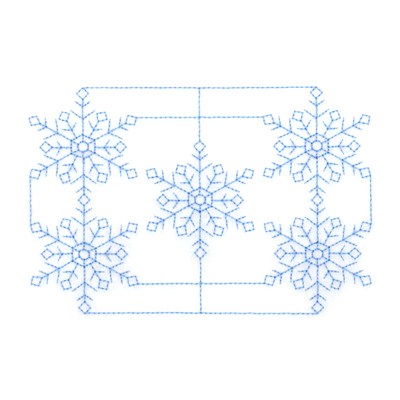 RW Snowflake Rectangle Machine Embroidery Design