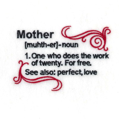 Mother Definition Machine Embroidery Design