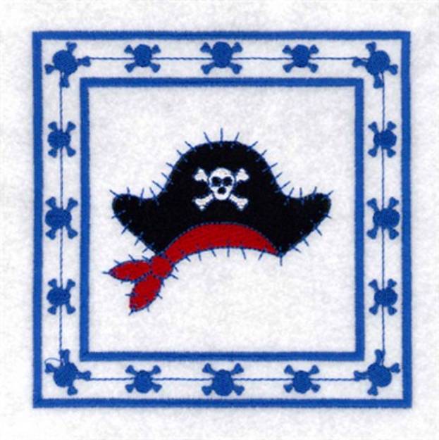 Picture of Pirate Hat Quilt Square Machine Embroidery Design