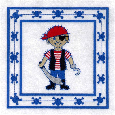 Pirate Quilt Square Machine Embroidery Design
