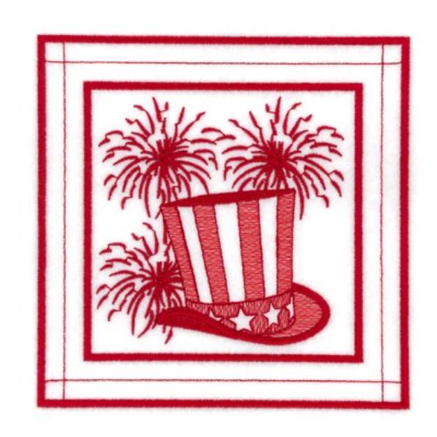 Picture of July Quilt Square Machine Embroidery Design