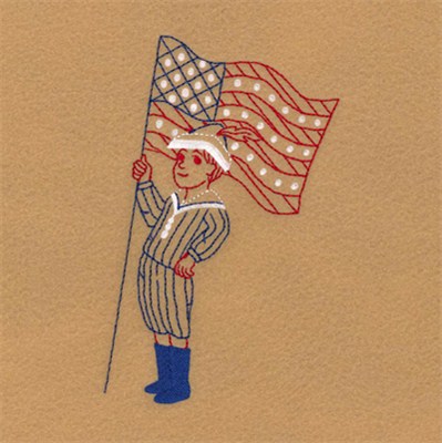 Patriotic Boy Machine Embroidery Design