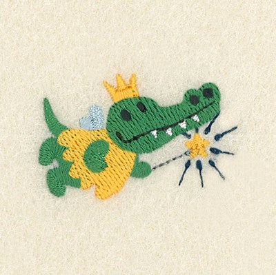 Tooth Fairy Crocodile Machine Embroidery Design