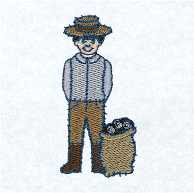 Sheep Little Boy Machine Embroidery Design