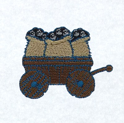 Sheep Wool Wagon Machine Embroidery Design