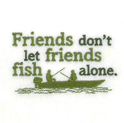 Friends Fish Alone Machine Embroidery Design