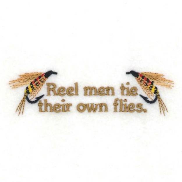 Picture of Reel Men Tie Flies Machine Embroidery Design