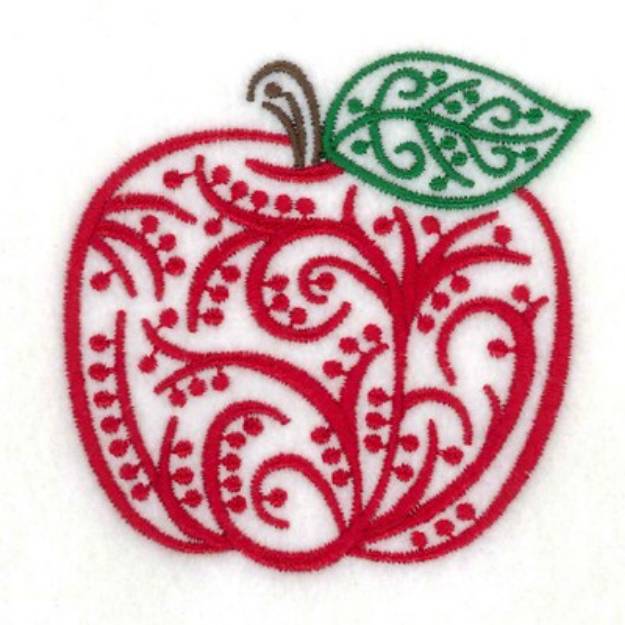 Picture of Apple Filigree Machine Embroidery Design