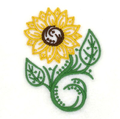Sunflower Filigree Machine Embroidery Design