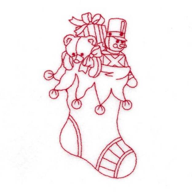 Picture of Redwork Stocking Machine Embroidery Design