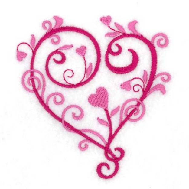 Picture of Swirly Heart Machine Embroidery Design