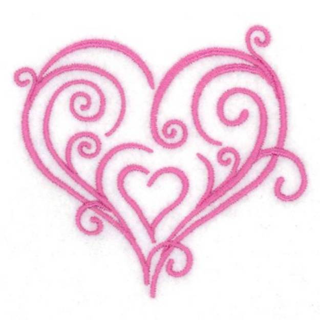 Picture of Swirly Heart Machine Embroidery Design