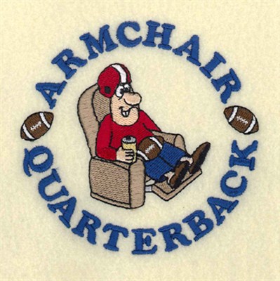 Armchair Quarterback Machine Embroidery Design