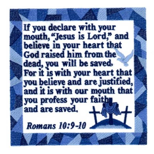 Picture of Romans 10:9-10 Machine Embroidery Design