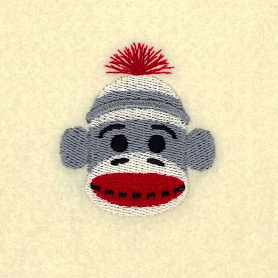Sock Monkey Head Machine Embroidery Design