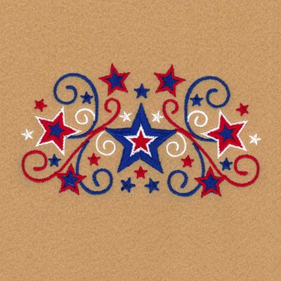 Stars and Swirls Machine Embroidery Design