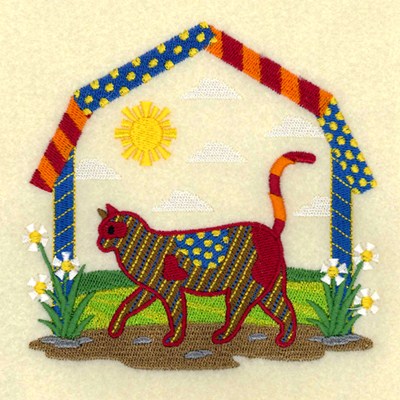 Barnyard Cat Machine Embroidery Design