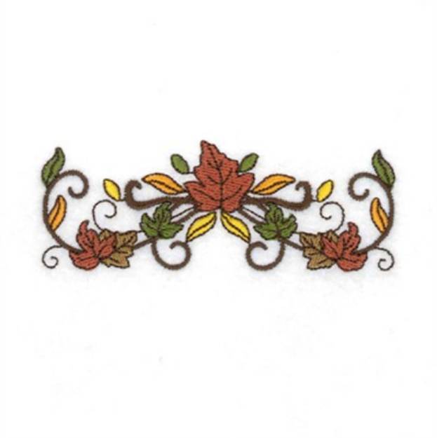 Picture of Autumn Border Leaves Machine Embroidery Design