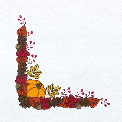 Pumpkin Corner Machine Embroidery Design