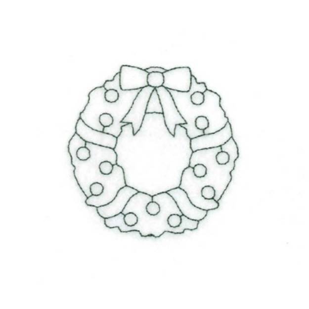 Picture of Xmas Wreath Stipple  Machine Embroidery Design