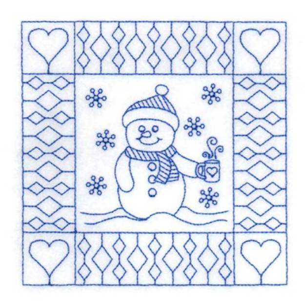 Picture of Snowman Block Machine Embroidery Design