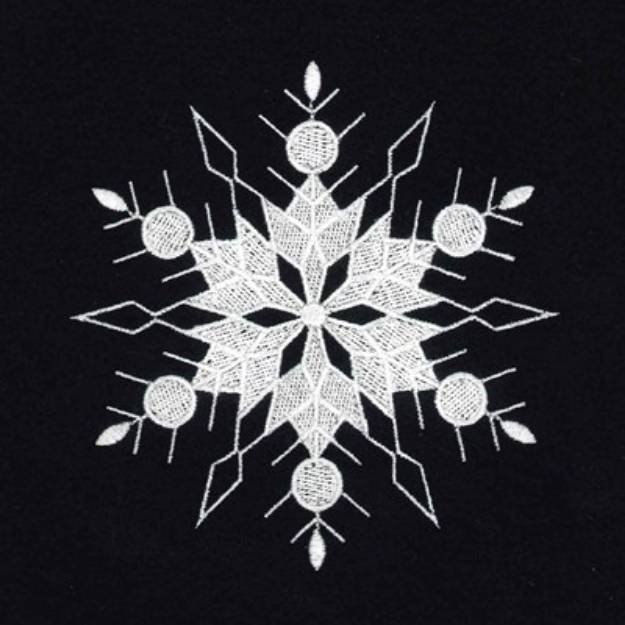 Picture of Snowflake Whitework Machine Embroidery Design