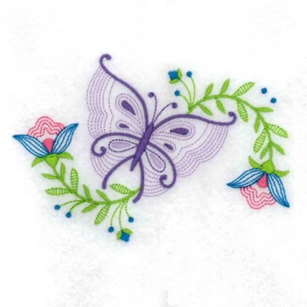 Flower Embroidery Pattern Butterfly Hand Embroidery Flower and