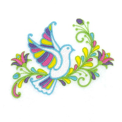 Jacobean Dove Machine Embroidery Design